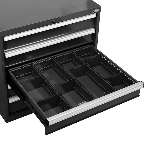 Global Industrial Divider Kit for 5inH Drawer of Modular Drawer Cabinet 30inWx27inD, Black 316076 - main